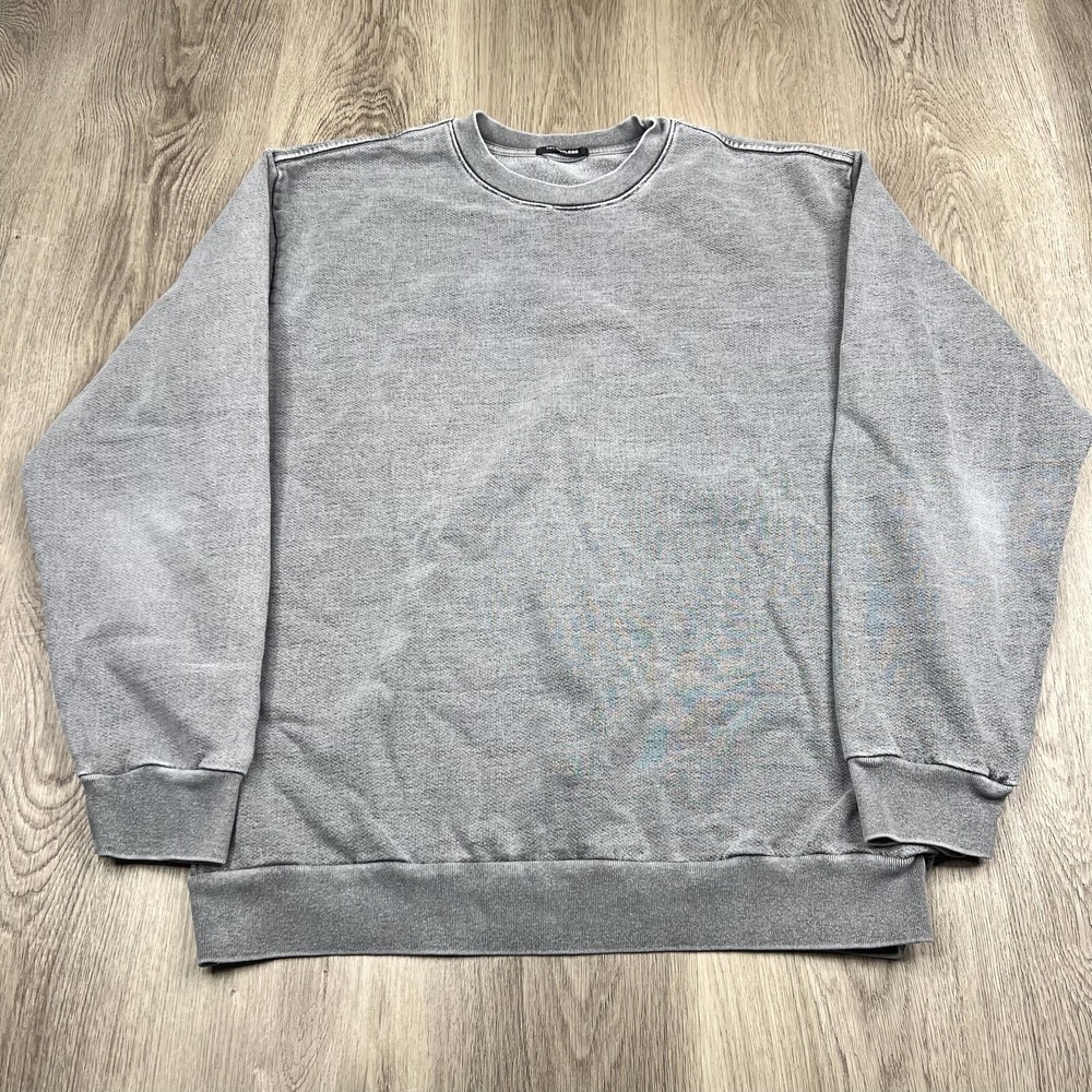 Talentless Heavyweight Crewneck Pullover Sweater Mens Size Large Heathered Gray